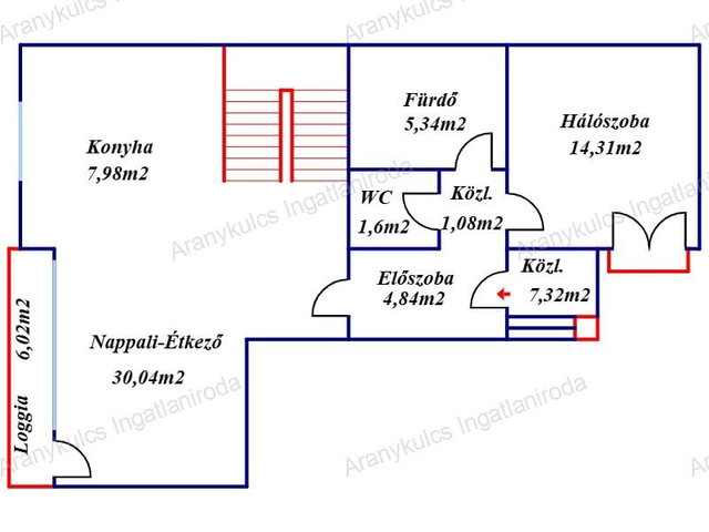 Eladó téglalakás, Békéscsabán, Vécsey utcában 75 M Ft