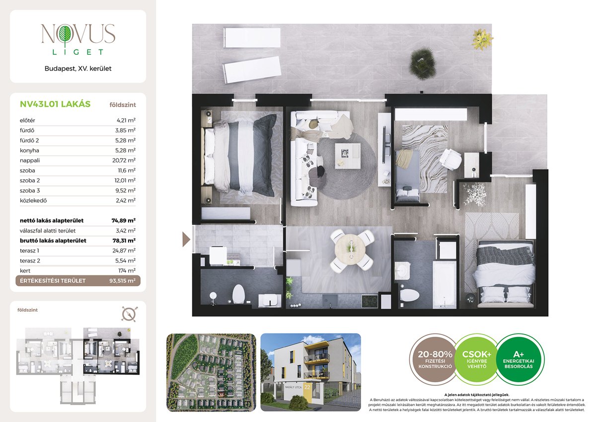 Lakás · 4 hálószoba · 75 m² · 105.990.000 Ft
