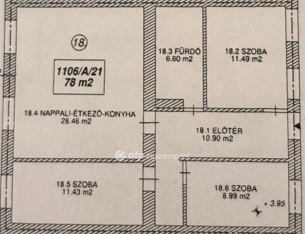 Eladó téglalakás, Szolnokon 89.7 M Ft, 1+3 szobás