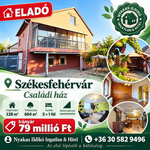 Eladó családi ház, Székesfehérvárott 79 M Ft, 5+1 szobás