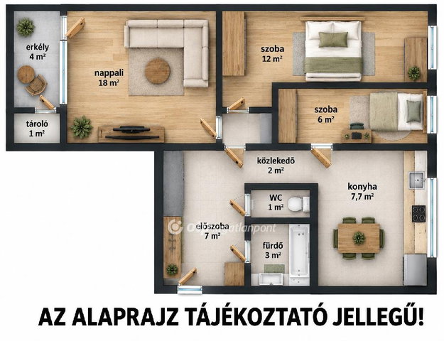 Eladó panellakás, Százhalombattán 64.9 M Ft, 2+1 szobás