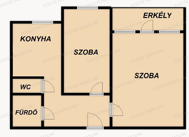 Eladó téglalakás, Kecskeméten 49.99 M Ft, 2 szobás
