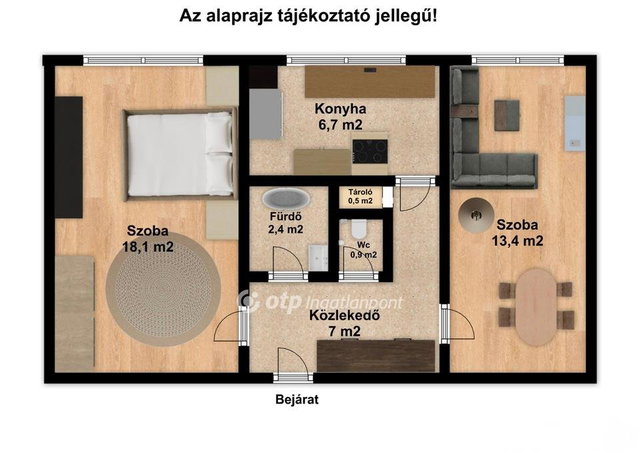 Eladó panellakás, Győrött 46.9 M Ft, 2 szobás