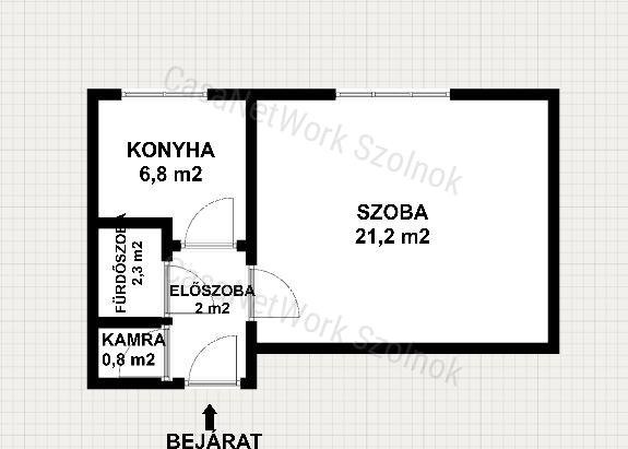 Eladó téglalakás, Martfűn 18.75 M Ft, 1 szobás