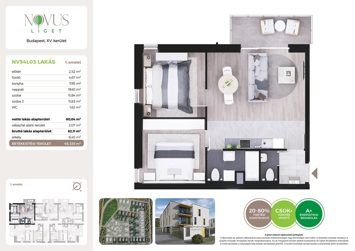 Lakás · 3 hálószoba · 60 m² · 78.990.000 Ft