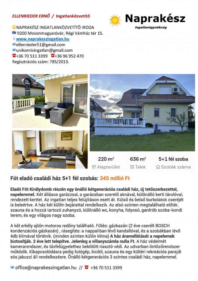 Családi ház · 5 hálószoba · 220 m² · 345.000.000 Ft