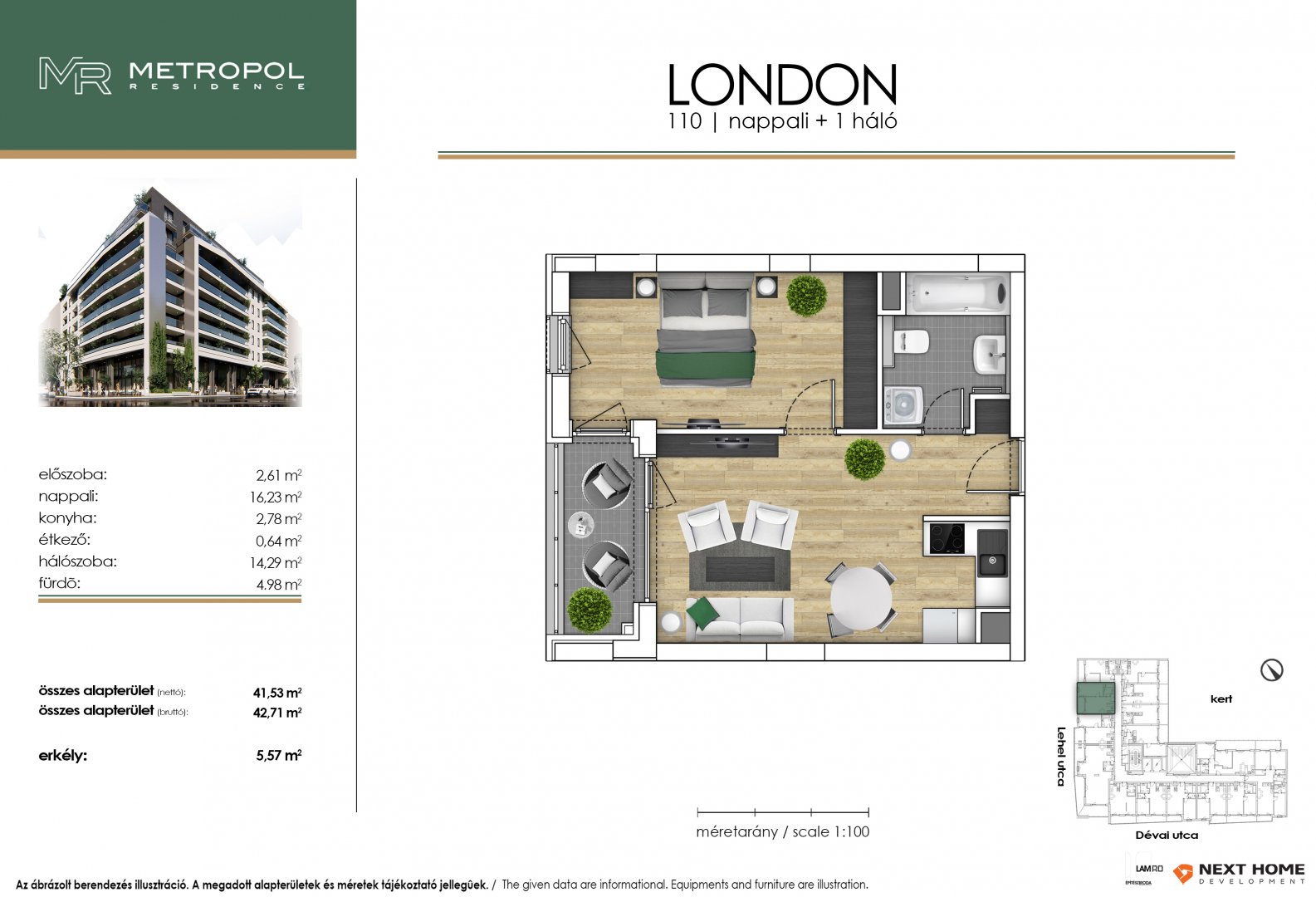 2 bed · 43m² · 99.963.503 ft