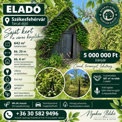 Eladó telek, Székesfehérvárott 5 M Ft / költözzbe.hu