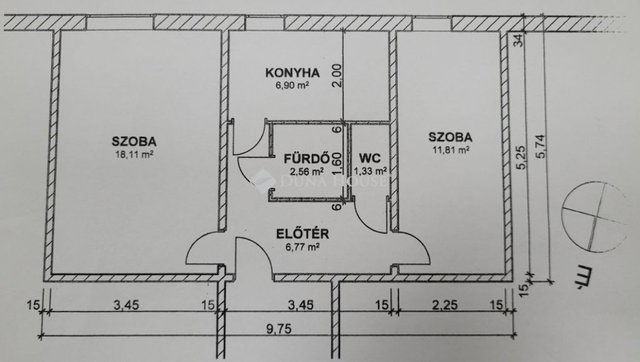 Eladó panellakás, Pécsett 45 M Ft, 2 szobás