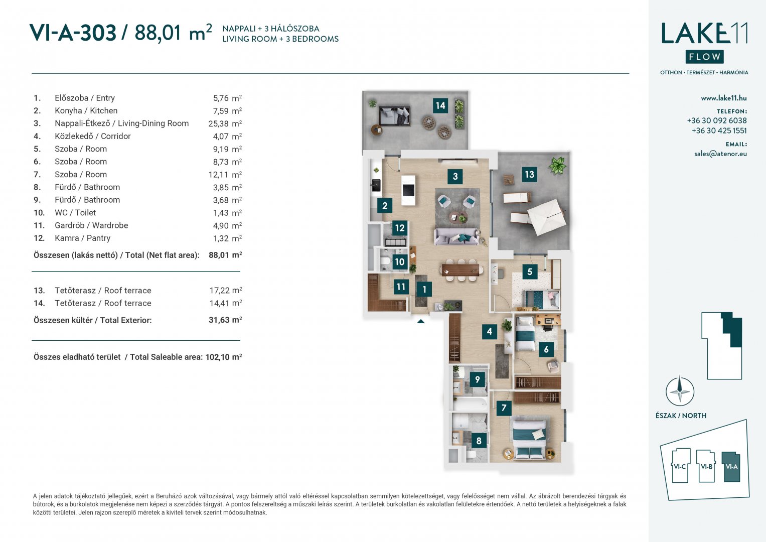 4 bed · 88m² · 179.990.000 ft