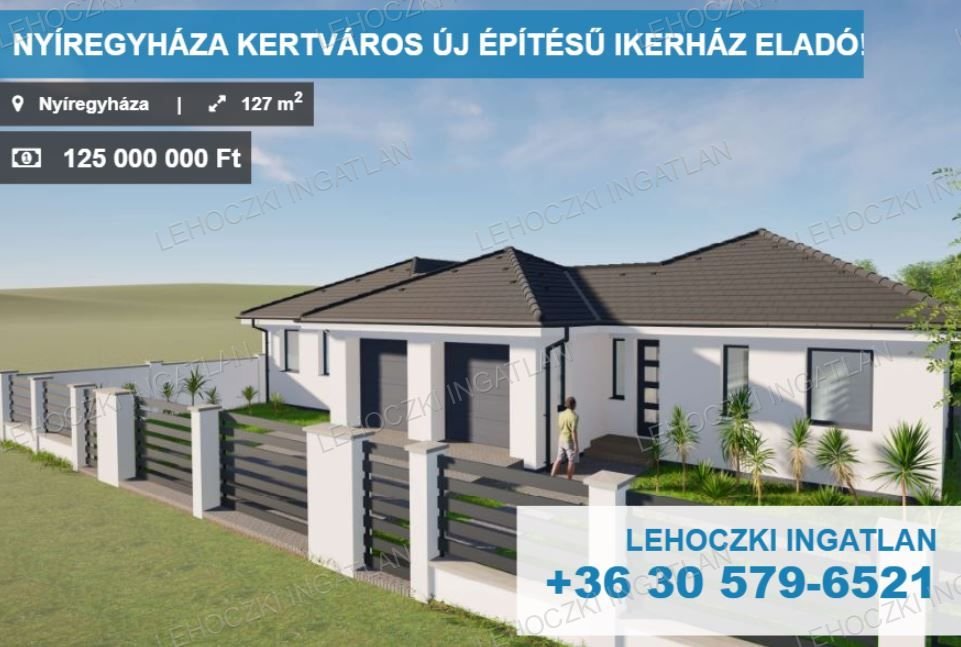 Ikerház · 4 hálószoba · 127 m² · 125.000.000 Ft