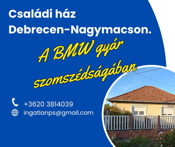 Eladó családi ház, Debrecenben 55 M Ft, 2 szobás