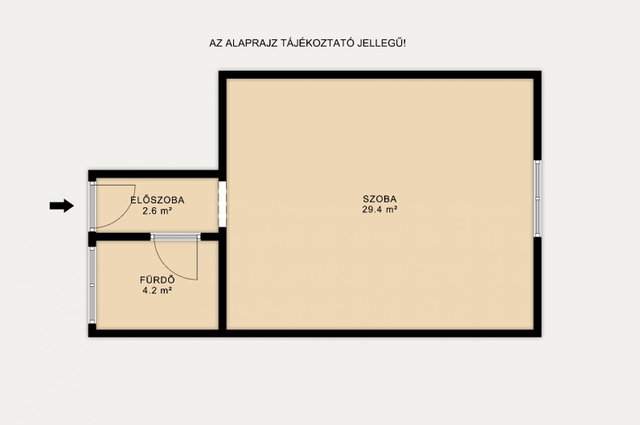 Eladó téglalakás, Komáromban 22 M Ft, 1 szobás