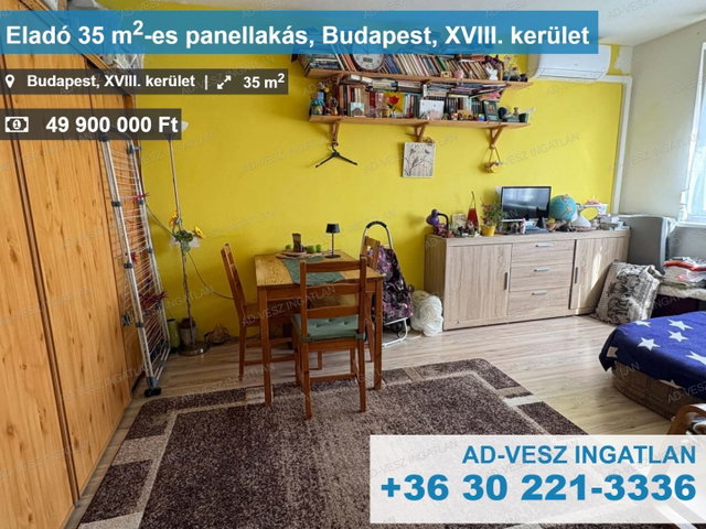 Eladó panellakás, Budapesten, XVIII. kerületben 49.9 M Ft