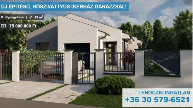 Eladó ikerház, Nyíregyházán 75 M Ft, 3 szobás