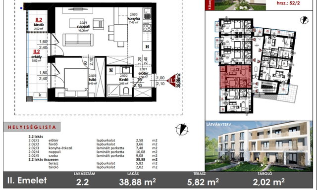 Eladó téglalakás, Kőszegszerdahelyen 44.9 M Ft, 2 szobás