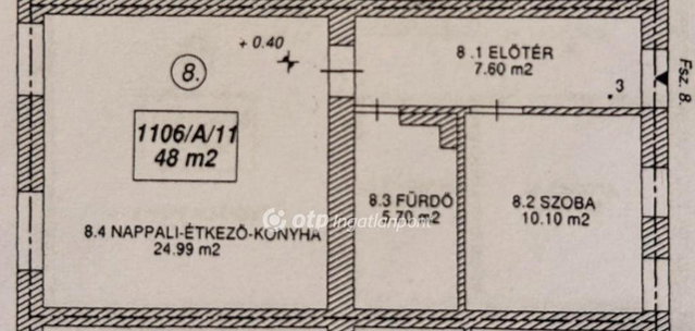 Eladó téglalakás, Szolnokon 57.6 M Ft, 1+1 szobás