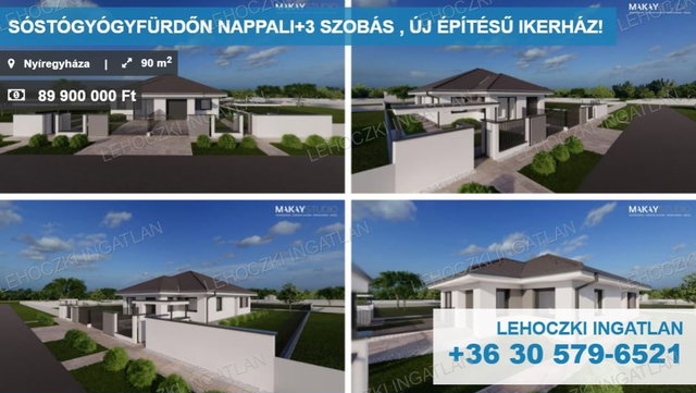 Eladó ikerház, Nyíregyházán 89.9 M Ft, 4 szobás