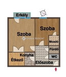 Eladó téglalakás, Komlón 16.9 M Ft, 2 szobás