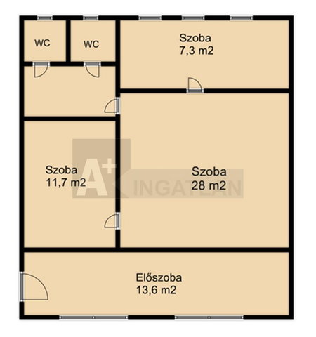 Eladó téglalakás, Deszken 60 M Ft, 3 szobás
