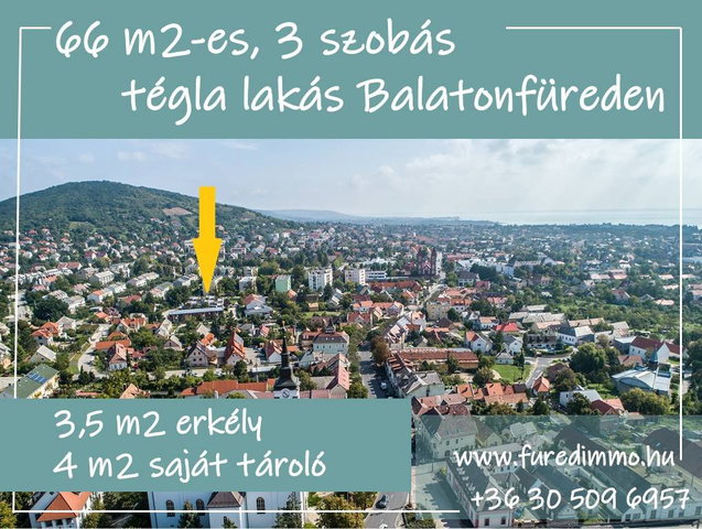 Eladó téglalakás, Balatonfüreden 66 M Ft, 3 szobás