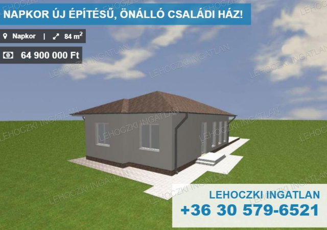 Eladó családi ház, Napkoron 64.9 M Ft, 4 szobás