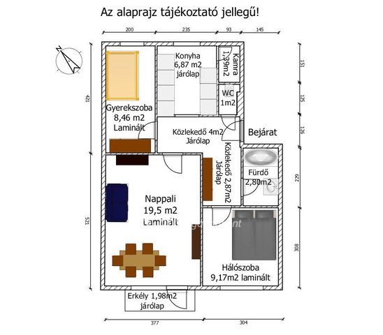Eladó téglalakás, Győrött 64.5 M Ft, 1+2 szobás