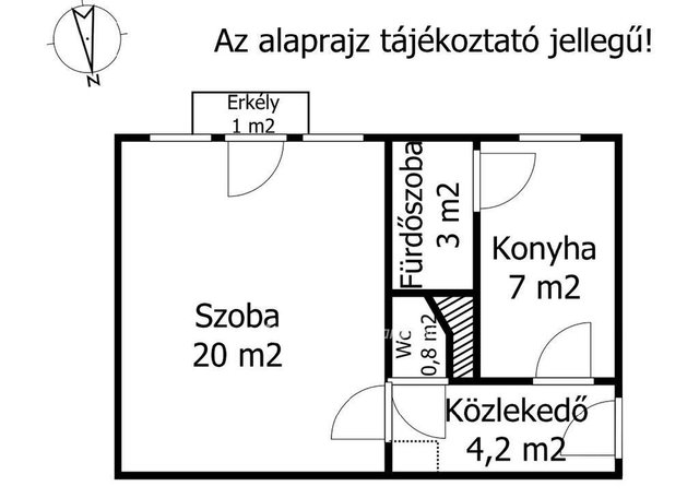 Eladó téglalakás, Kaposváron 30 M Ft, 1 szobás