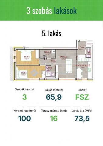 Eladó téglalakás, Tatabányán, Réti utcában 75.5 M Ft