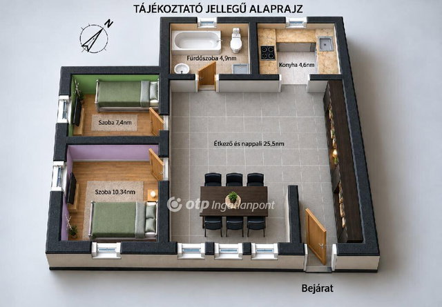Eladó téglalakás, Budapesten, XXII. kerületben 84.9 M Ft