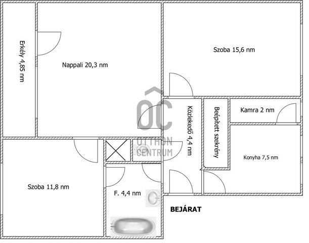 Eladó téglalakás, Pakson 42.9 M Ft, 3 szobás