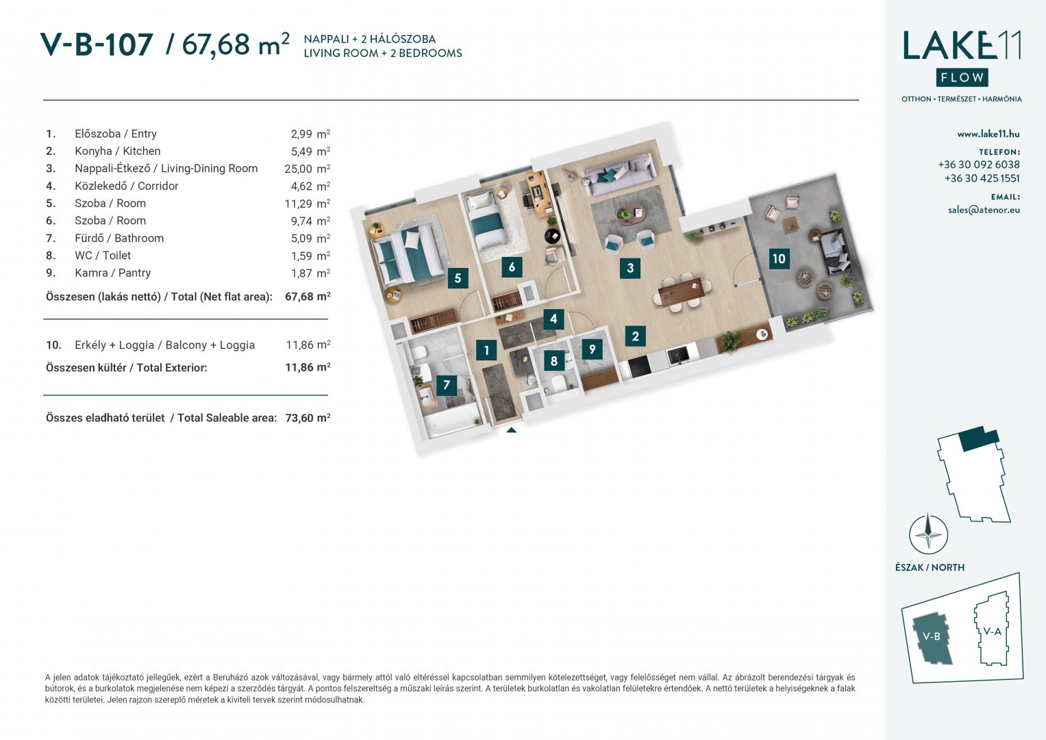 3 bed · 68m² · 130.990.000 ft