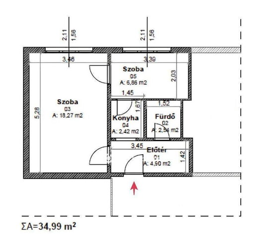 Eladó panellakás, Miskolcon 23.5 M Ft, 1+1 szobás