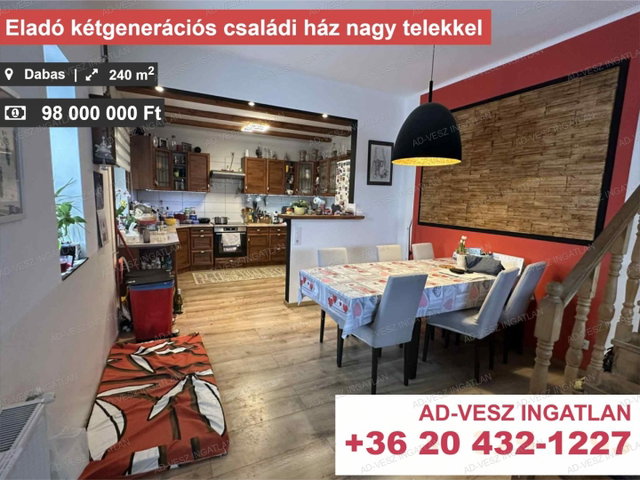 Eladó családi ház, Dabason 98 M Ft, 5 szobás