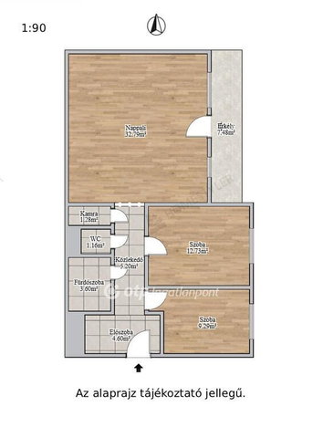 Eladó téglalakás, Nyíregyházán 55 M Ft, 3 szobás