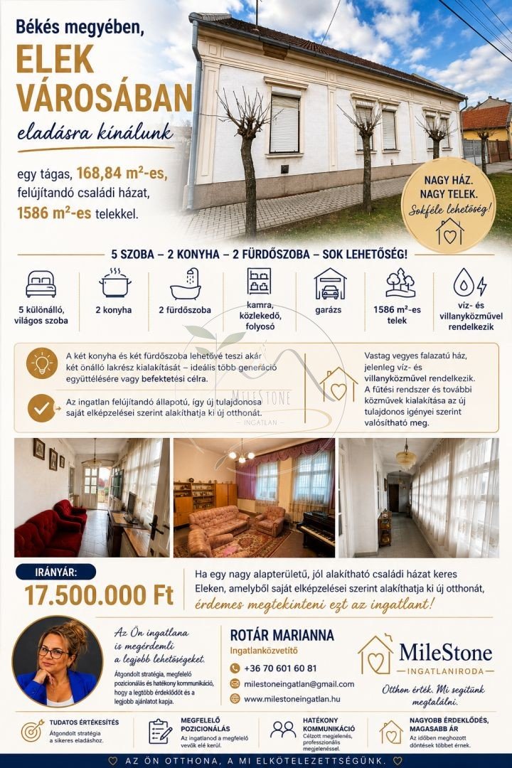 Családi ház · 5 hálószoba · 169 m² · 15.000.000 Ft