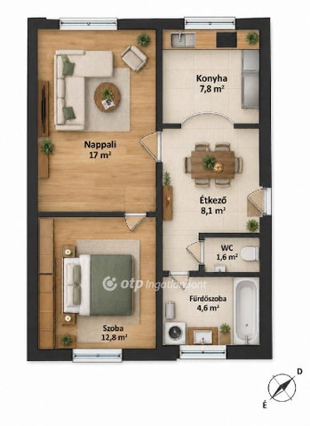 Eladó téglalakás, Dunavecsén 28.5 M Ft, 2 szobás