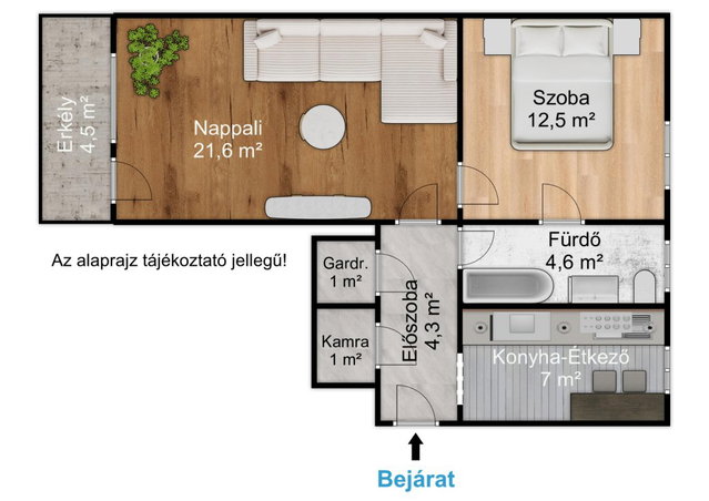 Eladó téglalakás, Budapesten, XX. kerületben 58.9 M Ft, 2 szobás