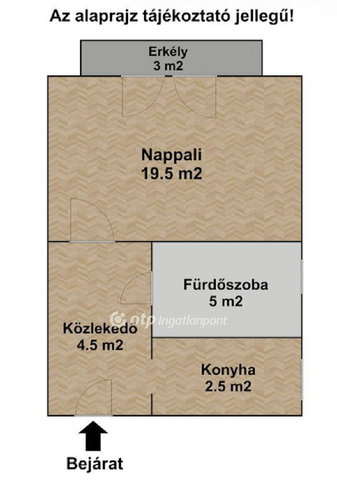 Eladó téglalakás, Győrött 42.9 M Ft, 1 szobás