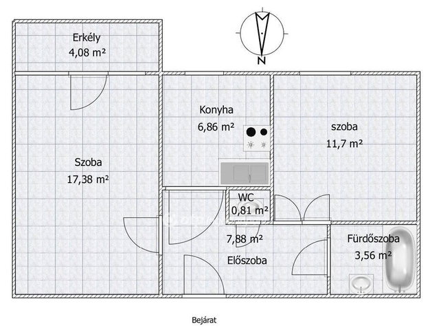 Eladó panellakás, Mohácson 30.5 M Ft, 2 szobás
