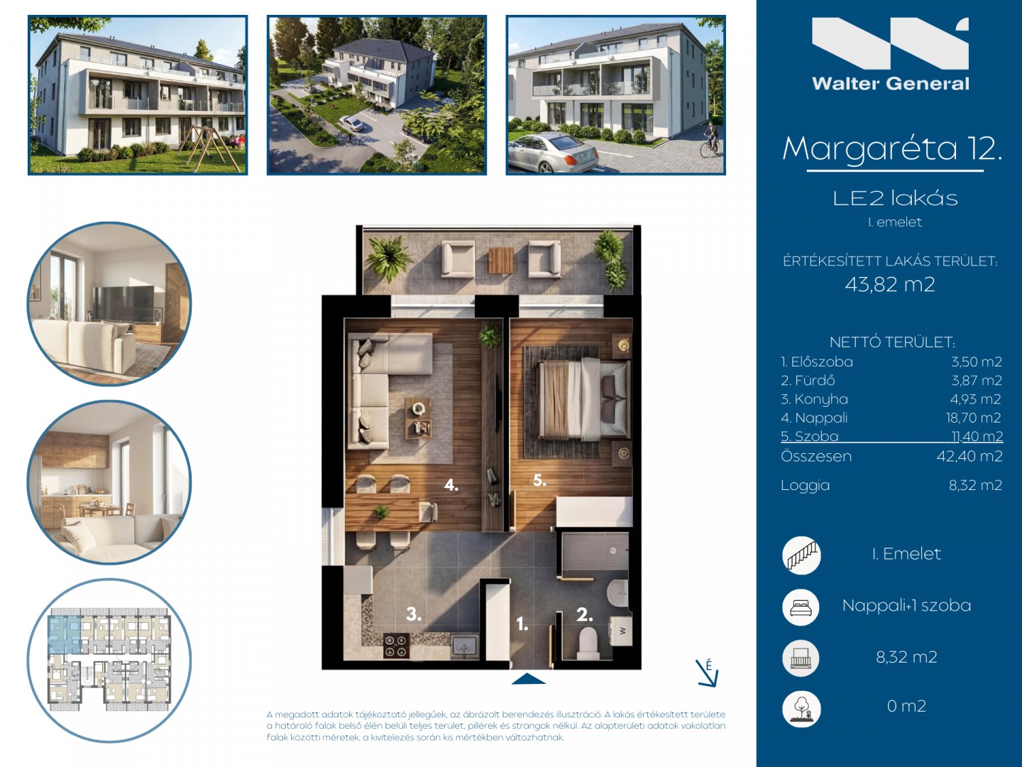 2 bed · 43m² · 46.910.000 ft