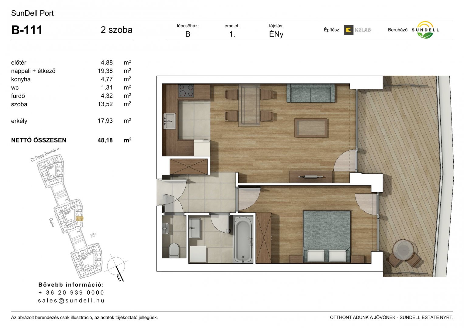 2 hálószoba · 48 m² · 117.100.000 Ft