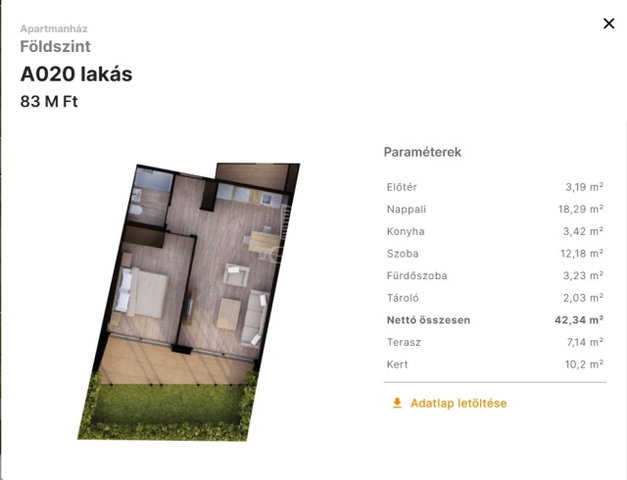 Eladó téglalakás, Balatonföldváron 89.007 M Ft, 2 szobás
