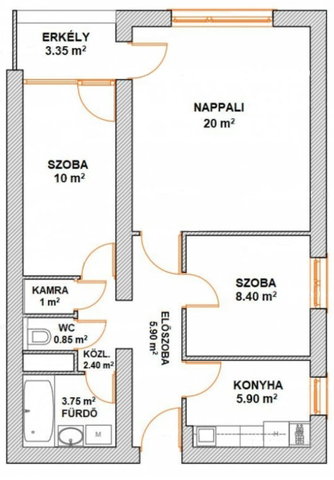Eladó panellakás, Keszthelyen 44.9 M Ft, 1+2 szobás