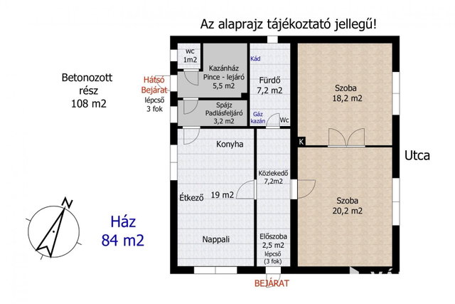 Eladó családi ház, Öttevényen 69.9 M Ft, 3 szobás