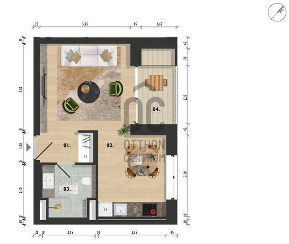 Eladó téglalakás, Bükön 46.9 M Ft, 1 szobás