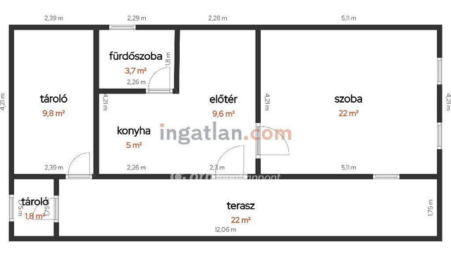Eladó családi ház, Gyomaendrődön 2.2 M Ft, 1+1 szobás