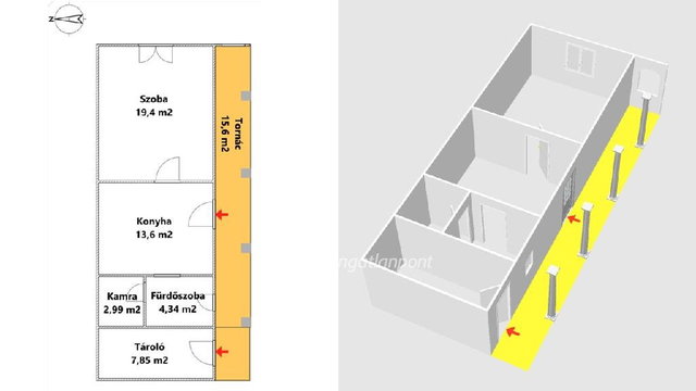 Eladó családi ház, Mezőtárkányon 7.4 M Ft, 1 szobás