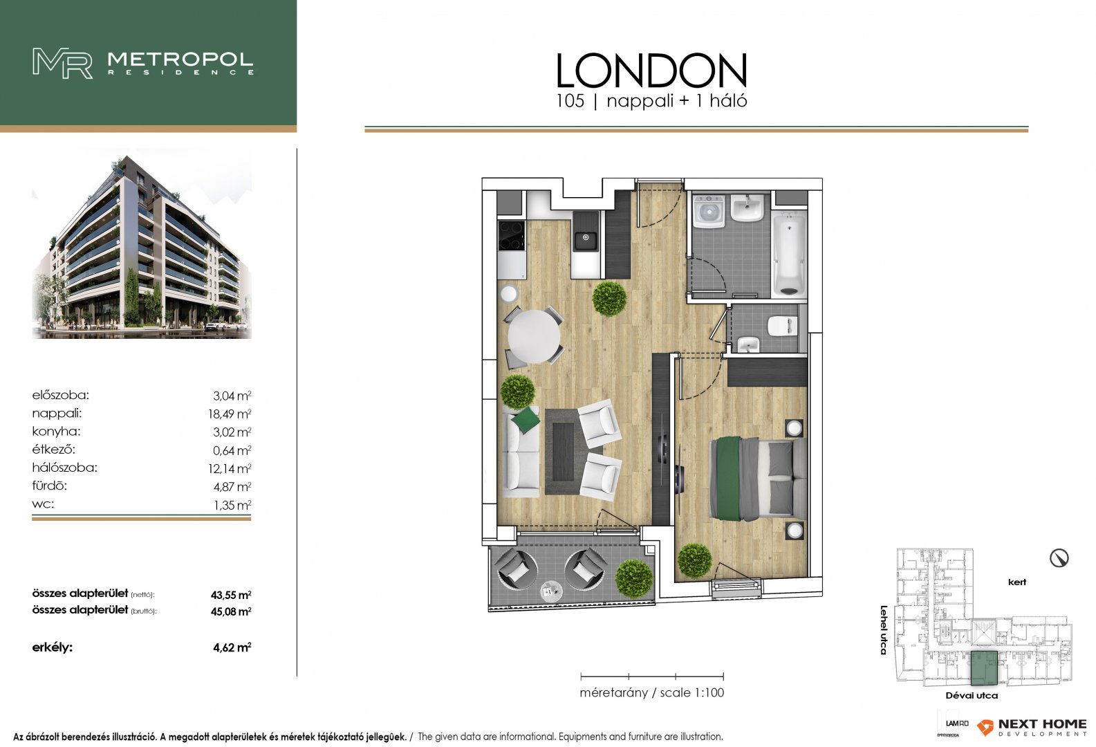2 bed · 45m² · 85.688.362 ft