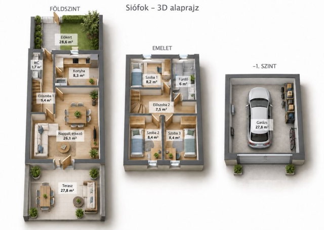 Eladó sorház, Siófokon 55 M Ft, 4 szobás / költözzbe.hu